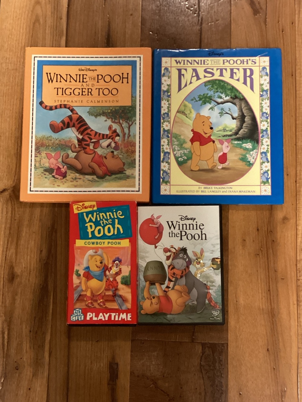 Disney Winnie the Pooh DVD, VHS, & Two Books